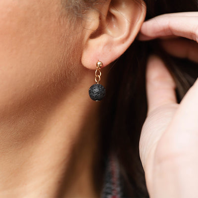 Single Lava Stone Diffuser Earrings