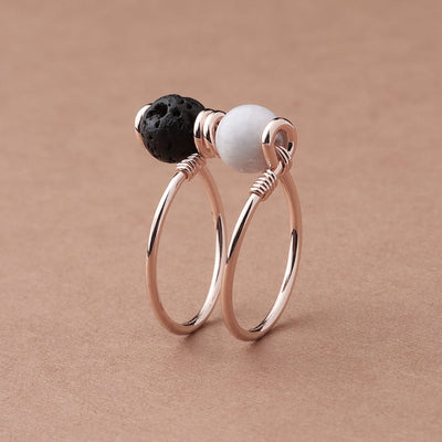 Double Wrap Howlite Diffuser Ring