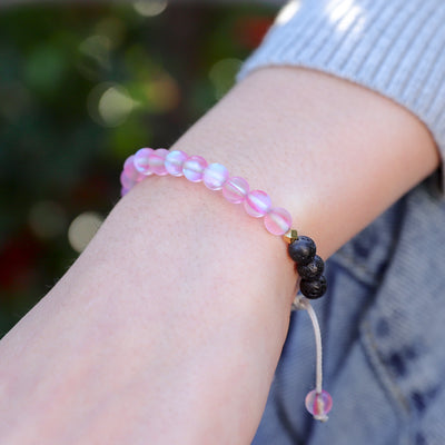 Kids Glow Glass Adjustable Bracelet (Pink)