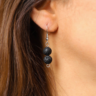 Double Lava Stone Diffuser Earrings
