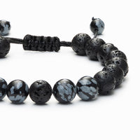 Snowflake Obsidian Adjustable Diffuser Bracelet