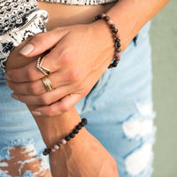 Black Rhodonite Diffuser Bracelet